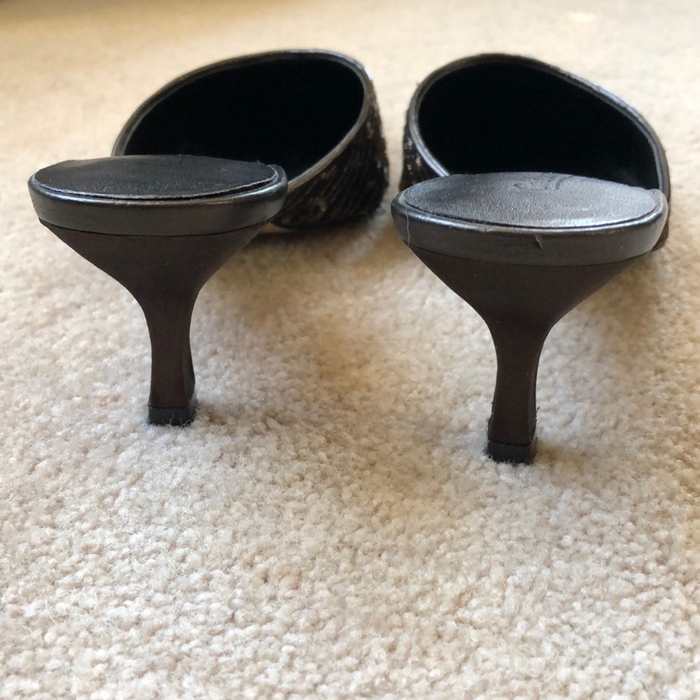 Coldwater Creek Brown sequined heels - Picture 2 of 5